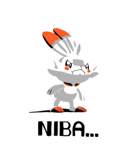 3_fingers 3_toes ambiguous_gender angry anthro feet fingers fur orange_body orange_fur pouting simple_background solo text toes white_background white_body white_fur su_se_shi_ra nintendo pokemon generation_8_pokemon pokemon_(species) scorbunny 2025 romaji_text