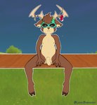 anthro bodily_fluids brown_body brown_fur christmas_decorations christmas_lights christmas_sock cum cum_on_body cum_on_face cum_on_ground cum_on_own_face cum_on_self eyewear foreskin fur genital_fluids genitals glasses holidays male penis sitting solo sherwind52 christmas epic_games fortnite dolph_(fortnite) deer mammal new_world_deer reindeer hi_res