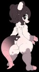 anthro big_butt black_hair butt female fur hair looking_at_viewer looking_back looking_back_at_viewer rear_view short_hair short_stack simple_background solo standing thick_thighs white_body white_fur wide_hips wide_stance mirrorreach airi_(mirrorreach) american_opossum mammal marsupial virginia_opossum 2020 absurd_res alpha_channel hi_res