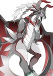 blush claws featureless_chest female horn nude scales simple_background solo tail white_background wings dragonryuusuki konami mythology yu-gi-oh! dragonmaid_sheou dragon dragonmaid_(yu-gi-oh!) duel_monster mythological_creature mythological_scalie scalie hi_res