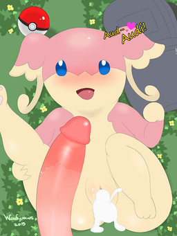 after_sex backpack blue_eyes blush bodily_fluids cum cum_in_vagina cum_inside duo erection female flower genital_fluids genitals humanoid_genitalia humanoid_penis interspecies looking_at_viewer lying male male/female on_back open_mouth outside penis plant pokeball pokemon_speak pokephilia raised_leg sex standard_pokeball tongue vulva woofyrainshadow nintendo pokemon audino generation_5_pokemon human mammal pokemon_(species) 2015 3:4 hi_res