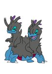 2020 2_heads 2_toes 4_fingers absurd_res alien ambiguous_gender black_body black_eyes blue_body claws crossover digital_drawing_(artwork) digital_media_(artwork) disney experiment_(lilo_and_stitch) feet fingers flat_colors generation_5_pokemon hi_res hybrid lilo_and_stitch male_(lore) multi_head nintendo open_mouth open_smile pokemon pokemon_(species) simple_background smile solo swapper toe_claws toes tombola1993 white_background white_claws zweilous