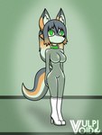 anthro brainwashing canid canine clothing drone female fox graybot grey_fox heather_sinclair hi_res latex latex_clothing latex_skinsuit mammal mind_control skinsuit slave solo suit tight_clothing urocyon vulpivoid