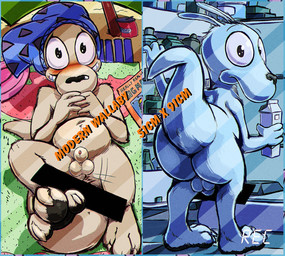 animal_genitalia appliance backsack balls beach beverage_can blush butt censor_bar clothing comic_book container dakimakura fridge genitals inconvenient_censorship kitchen_appliance looking_back male male_focus milk_carton milk_container nervous sheath swimming_trunks swimwear towel umbrella frist44 nickelodeon rocko's_modern_life rocko_rama macropod mammal marsupial wallaby dakimakura_design