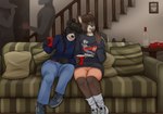 alcohol ambiguous_gender anthro beverage braces clothed clothing duo_focus eyewear female female/female glasses group highschool laugh party smoking torfur background_character marie_liang_lei samantha_flores bear black_bear mammal moon_bear procyonid raccoon ursine 2022 absurd_res hi_res