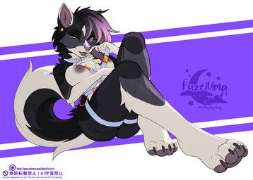 anthro areola biped breasts butt claws countershade_torso countershading feet female fingers front_view fur hair looking_at_viewer nipples nude nude_anthro nude_female sitting smile solo tail toes tongue fleet-foot canid canine canis domestic_dog mammal 2026 digital_drawing_(artwork) digital_media_(artwork)