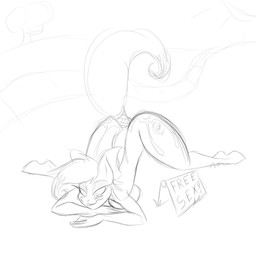 anthro anthrofied ass_up blind bodily_fluids breasts butt cum cum_on_butt cutie_mark disability eyeshadow female genital_fluids hair lying makeup nude outside path plant public_use sign solo sun text tree jrvanesbroek hasbro my_little_pony fan_character honeysuckle_(oc) earth_pony equid equine horse mammal pony 1:1 2014 black_and_white digital_drawing_(artwork) digital_media_(artwork) english_text hi_res monochrome sketch