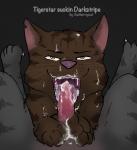 animal_genitalia animal_penis balls bodily_fluids cum cum_on_tongue duo feline_genitalia feline_penis feral feral_pov first_person_view genital_fluids genitals lying male male/male oral_invitation penis penis_on_tongue simple_background tongue thathornycat warriors_(book_series) darkstripe_(warriors) tigerstar_(the_prophecies_begin) domestic_cat felid feline felis mammal tabby_cat absurd_res digital_drawing_(artwork) digital_media_(artwork) hi_res shaded