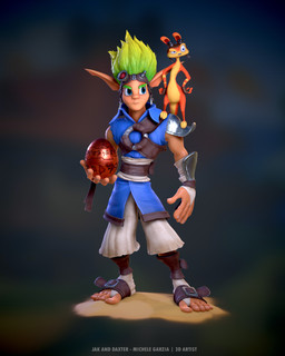 3_toes 5_fingers 5_toes anthro armor arms_bent belt belt_buckle blonde_hair blue_clothing blue_eyes blue_topwear blue_vest blurred_background bottomwear brown_belt brown_clothing brown_gloves brown_handwear buckle clothed clothed_humanoid clothed_male clothing duo eyebrows eyewear eyewear_on_head feet fingerless_gloves fingernails fingers fully_clothed fully_clothed_humanoid fully_clothed_male fur gauntlets gloves goggles goggles_on_head green_eyebrows green_hair hair hands_on_own_hips handwear holding_orb humanoid_pointy_ears larger_humanoid larger_male light long_ears male male_anthro male_humanoid multicolored_body multicolored_fur multicolored_hair nails orange_body orange_fur pauldron pointy_ears sand semi-anthro short_hair shorts size_difference smaller_male spiky_hair standing_on_shoulder tail tan_fingernails tan_nails text toes topwear two_tone_body two_tone_fur two_tone_hair vest white_bottomwear white_clothing white_shorts yellow_body yellow_fur yellow_tail michele_garzia jak_and_daxter naughty_dog sony_corporation sony_interactive_entertainment daxter jak_(jak_and_daxter) humanoid mammal mustelid ottsel 2025 3d_(artwork) 4:5 absurd_res artist_name colored digital_media_(artwork) english_description english_text hi_res lighting shaded