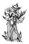 anthro beak breasts cellphone cleavage clothed clothing crown electronics female flip_phone footwear garter_belt garter_straps headgear high_heels legwear lingerie phone shoes solo stockings pzf_(artist) helluva_boss stella_(helluva_boss) avian bird owl owl_demon 2023 black_and_white monochrome sketch