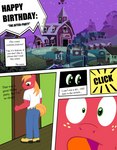 anthro barn bedroom big_macintosh_(mlp) chicken_coop closing_door clothed clothing comic dialogue english_text equid equine farm friendship_is_magic fully_clothed hasbro hi_res horse lights_off lights_out male mammal my_little_pony pony shocked_expression solo sweet_apple_acres text tolpain