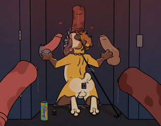 animal_genitalia animal_penis anthro backsack balls bdsm blindfold body_worship bondage bound chain_collar collar equine_genitalia equine_penis genital_worship genitals glory_hole kneeling leash licking male male/male medial_ring mostly_nude_anthro mostly_nude_male oral penile penis penis_lick penis_worship precum_drop sex sex_toy short_tail tail tongue vibrator rotten_robbie loverboy_(drink) bear mammal hi_res