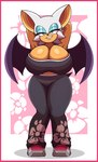 anthro big_breasts breasts cleavage clothed clothing female looking_at_viewer solo wings cxrryart sega sonic_the_hedgehog_(series) rouge_the_bat bat mammal hi_res