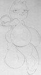 anthro balls big_balls big_breasts big_penis breasts erection genitals herm huge_balls huge_breasts huge_penis hyper hyper_balls hyper_breasts hyper_genitalia hyper_penis intersex penis short_stack solo sbshouseofpancakes disney kiff_(series) kiff_chatterley mammal rodent sciurid tree_squirrel monochrome traditional_media_(artwork)