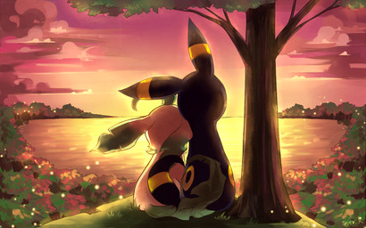 <3 ambiguous_gender cloud cuddling duo eevee eeveelution effier field flower grass hi_res lake leafeon long_ears nintendo outside plant pokémon romantic sitting sky sunset tree umbreon video_games water

Rating: Safe
Score: 26
User: Norritt
Date: February 29, 2016