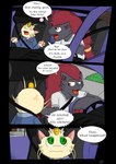 absurd_res adam(midnightmeowth) anthro clothed clothing comic cross-popping_vein duo english_text eye_contact generation_1_pokemon generation_5_pokemon gustav(midnightmeowth) hi_res jumpsuit looking_at_another male meowth midnight_meowth nintendo pokemon pokemon_(species) scar text zoroark