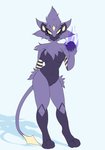 anthro attitude dark electric female fire mean pose sassy solo star xaix fakemon nintendo pokemon fan_character generation_4_pokemon luxray pokemon_(species) absurd_res hi_res pinup