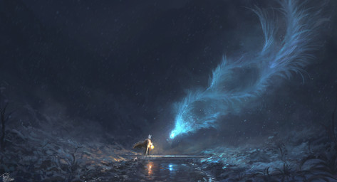 anthro biped cape clothed clothing dead_tree detailed_background duo fur glowing holding_object lamp lantern light outside plant snow snowing snowstorm standing tree white_body white_ears white_fur year tomtc dr_rabbit_(tomtc) lagomorph leporid mammal rabbit spirit 2018 dated digital_media_(artwork) digital_painting_(artwork) hi_res painting_(artwork) shaded signature