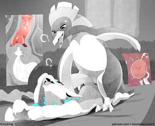 animal_genitalia bed bodily_fluids cum cum_in_uterus cum_inside duo female feral furniture genital_fluids genitals impregnation_failure inside internal interspecies male male/female ovum penis sex uterus vaginal vulva conditional_dnp insomniacovrlrd passiontail_isle avian bird blazinguin_(insomniacovrlrd) crysable_(insomniacovrlrd) mammal mustelid