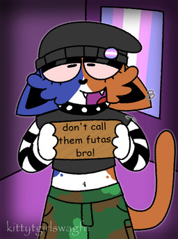 anthro beanie bottomwear button_pin camo camo_clothing camo_print cargo_pants clothing collar crop_top ear_piercing eyelashes fangs female flag half-closed_eyes happy hat headgear headwear heart_nose heart_symbol holding_object holding_sign lgbt_pride narrowed_eyes navel navel_piercing open_mouth pants pattern_clothing piercing pride_colors raised_tail red_eyes shirt sign solo spiked_collar spikes standing t-shirt tail teeth text topwear transgender_pride_colors kittytgirlswagfn epic_games fortnite meow_skulls domestic_cat felid feline felis mammal hi_res