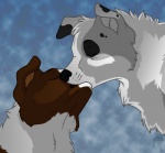 ambiguous_gender duo eyes_closed feral kissing simple_background faithandfreedom australian_shepherd border_collie canid canine canis collie domestic_dog herding_dog mammal pastoral_dog sheepdog 2012 cel_shading shaded