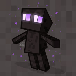 ambiguous_gender black_body black_skin chibi glowing glowing_eyes grey_background looking_aside looking_away mouthless nude purple_eyes shadow simple_background solo square_(anatomy) square_head standing duckydeathly microsoft minecraft mojang nintendo super_smash_bros. super_smash_bros._ultimate xbox_game_studios enderman humanoid 1:1 2020 hi_res