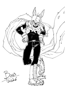 ambiguous_gender anthro boots clothing eyewear footwear gloves goggles hair handwear jumpsuit long_hair mask scarf shoes slim solo superhero boo3 spex_(boo3) lagomorph leporid mammal rabbit nonbinary_(lore)