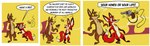 2_toes 4_fingers abstract_background anthro arthropod barefoot bee belly biped black_eyes black_nose brown_body brown_fur canid canine canis cheek_tuft colored comic cowering coyote coyoteville desert dialogue digital_media_(artwork) dipstick_ears dipstick_tail duo_focus ear_markings ears_back english_text eyes_closed facial_tuft feet fennec_fox fingers flat_colors fluffy fluffy_tail flying fox fur gloves_(marking) group gun gunpoint handgun holding_gun holding_handgun holding_object holding_pistol holding_ranged_weapon holding_weapon humor hymenopteran insect laugh leg_markings lines_drawn male mammal markings mulder_the_fox multicolored_ears nervous nude open_mouth panicking paws pistol pivoted_ears plantigrade ranged_weapon red_body red_fox red_fur scared scared_face screaming sean_o'desse shocked sky socks_(marking) speech_bubble standing stevethedragon surprise surprised_expression surprised_face surprised_look tail tail_markings tan_belly tan_body tan_fur teeth_showing text threatening threatening_violence threatening_with_weapon threatening_words toes trio true_fox tuft waving_hand weapon whiskers white_belly white_body white_fur white_sclera yellow_sclera yellow_sky