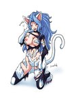 blue_hair blush breasts clothing eyes_closed female hair kneeling long_hair navel nipples open_mouth scratching simple_background solo torn_clothing transformation white_background jitenshasw capcom darkstalkers felicia_(darkstalkers) animal_humanoid cat_humanoid felid felid_humanoid feline feline_humanoid humanoid mammal mammal_humanoid 2013 hi_res