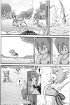 anthro canid canine comic female greyscale hi_res lake male male/female mammal mikaduki_karasu monochrome outside simple_background souiu_otoshigoro tail white_background