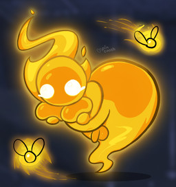 balls belly bent_over big_breasts breast_squish breasts butt eyelashes featureless_breasts fire flaming_hair genitals gynomorph holding_breast intersex legless monobutt navel penis presenting presenting_breasts pseudo_hair solo_focus squish pincoosh the_binding_of_isaac_(series) min-min_(tboi) arthropod elemental_creature elemental_humanoid fire_creature fly_(animal) humanoid insect absurd_res digital_media_(artwork) hi_res signature