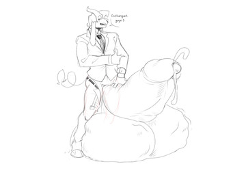 accessory almost_fully_inside ambiguous_gender ambiguous_prey anthro anthro_pred ball_bulge balls balls_on_ground belt big_balls big_penis blush blush_lines bodily_fluids bottomwear clothed clothing cock_vore cum dialogue erection facial_hair foreskin genital_fluids genitals gesture hand_gesture hand_on_own_penis hand_on_penis horn huge_balls huge_penis hyper hyper_balls hyper_genitalia hyper_penis leaking_cum long_ears male male_anthro male_pred motion_lines necktie open_belt open_bottomwear open_clothing open_mouth open_pants pants partially_clothed partially_clothed_anthro partially_clothed_male penile penis shirt simple_background solo speech_bubble suit tail text thumbs_up topwear urethral_bulge vore white_background ren_zloy_on_kus ren_(ren_zloy_on_kus) bovid caprine goat mammal 4:3 digital_drawing_(artwork) digital_media_(artwork) english_text hi_res monochrome sketch