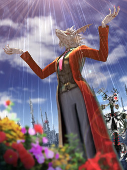 1_eye anthro blurred_foreground city cityscape clothing cloud coat colored_nails digit_ring duo ear_piercing ear_ring female female_humanoid finger_ring flower fur jewelry light light_beam long_nails looking_up machine male male_anthro mohawk nails necktie outside piercing pink_necktie plant raining red_clothing red_coat red_eyes red_nails red_topwear ring_piercing spiky_fur sunbeam sunlight topwear white_body white_fur deino_(artist) banni_(deino) zincum_(deino) humanoid lagomorph leporid mammal rabbit robot robot_humanoid 2023 3:4 3d_(artwork) autodesk_3ds_max_(artwork) digital_media_(artwork) hi_res