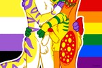 anthro balls duo erection faceless_character fur genitals glans hand_on_another's_chest hug hugging_another humanoid_genitalia humanoid_penis lgbt_pride male male/male nonbinary_pride_colors nude outline penis penises_touching pride_colors rainbow_pride_colors scut_tail short_tail six-stripe_rainbow_pride_colors standing tail white_outline cloudpie conditional_dnp lgbt_pride_month cervine chital deer felid mammal pantherine tiger 2021 3:2 clip_studio_paint_(artwork) digital_drawing_(artwork) digital_media_(artwork) restricted_palette nonbinary_(lore) trans_(lore)