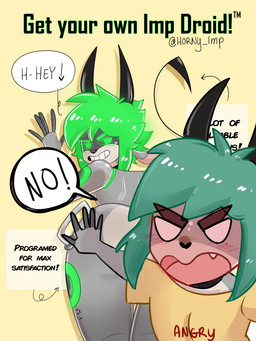 anthro dialogue femboy green_hair hair horn male markings neon technology text training transformation horny_imp bovid caprine goat imp mammal 3:4 censored comic english_text hi_res