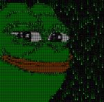 ascii_(artwork) ascii_art green_body lips looking_at_viewer male nodding smile solo text text_art unknown_artist the_matrix pepe_the_frog amphibian frog animated digital_media_(artwork) icon loop meme short_playtime