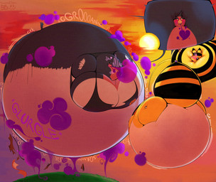 anthro belly big_belly big_breasts breasts butt duo huge_belly hyper hyper_belly inflation outside spherical_inflation smokey_blokey nintendo pokemon amelia_(orbyssey) jack_(orbyssey) ampharos generation_2_pokemon generation_3_pokemon pokemon_(species) swellow 2026 hi_res