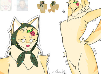female fur orange_body orange_fur white_eyes yellow_body yellow_fur plus_proot animal_humanoid cat_humanoid catte_(kaiju_paradise) felid felid_humanoid feline feline_humanoid humanoid mammal mammal_humanoid absurd_res hi_res