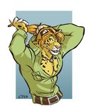 anthro clothing eye_scar facial_scar hair long_hair male scar solo kingdomblade one_piece pedro_of_the_treetops felid jaguar mammal minkmen_(one_piece) pantherine 2023 hi_res