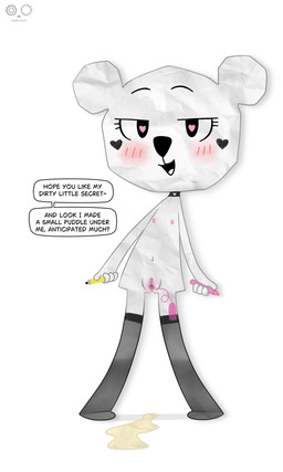 anthro aroused blush blush_lines blushing_at_viewer clothing collar color_pencils dialogue egg_vibrator feet female flat_chested front_view genitals heart_(marking) heart_eyes heart_symbol holding_object holding_pencil legwear loli looking_at_viewer markings nipples nude nude_female open_mouth paper pencil_(object) sex_toy simple_background smile solo standing stockings text urine_pool vibrator vulva white_background white_body young young_anthro young_female saffersoft cartoon_network the_amazing_world_of_gumball teri_(tawog) bear mammal paper_creature absurd_res english_text hi_res