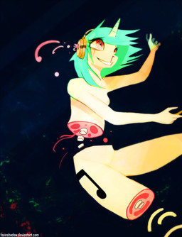 2_missing_limbs abstract_background ambiguous_fluids amputation amputee anthro bisected blood blue_hair bodily_fluids bone breasts candy_gore cutie_mark death disability electronics exposed_muscle female fur gore grotesque_death hair headphones horn missing_leg missing_lower_body musical_note musical_symbol nipples nosebleed nude open_mouth psychedelic red_eyes simple_background smile solo spine symbol text white_body white_fur foxinshadow friendship_is_magic hasbro my_little_pony mythology vinyl_scratch_(mlp) equid equine mammal mythological_creature mythological_equine unicorn artist_name digital_media_(artwork) shaded url