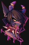 anthro bodily_fluids candy_gore collar decapitation gore hair horn male outline painless_gore solo spiked_collar spikes tongue tongue_out elseirius seirsinclair canid canine fox mammal marble_fox platinum_fox red_fox true_fox bust_portrait digital_media_(artwork) portrait