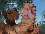 4_toes anthro anthrofied barefoot bodily_fluids ear_piercing feet female foot_fetish foot_focus humanoid_feet pawpads piercing plantigrade soles solo sweat sweaty_feet toes yellow_eyes bronypanda disney the_lion_king sarabi_(the_lion_king) felid lion mammal pantherine hi_res