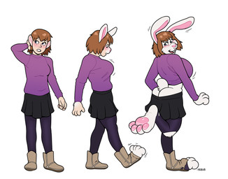 anthro base_one_layout basic_sequence big_breasts big_feet biped blush bottomwear breast_expansion breasts brown_hair butt clothed clothing expansion feet female footwear growth hair human_to_anthro linear_sequence on_one_leg one_row_layout open_mouth pawpads shirt shoes short_hair simple_background skirt smile solo species_transformation standing surprised tail tail_growth three_frame_image three_frame_sequence topwear transformation transformation_sequence white_background blackshirtboy human lagomorph leporid mammal rabbit 2018 hi_res sequence