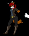 anthro boots clothed clothing collar detective ear_piercing female footwear hair jacket knee_boots knee_highs laced_boots legwear piercing police shoes simple_background solo topwear transparent_background shutupjen jen_(shutupjen) canid canine fox mammal alpha_channel digital_media_(artwork) full-length_portrait portrait source_request