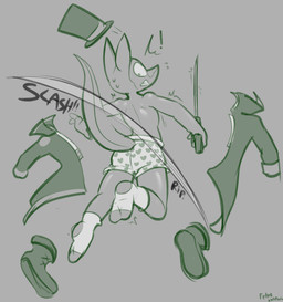 accident accidental_exposure anthro bodily_fluids boots butt clenched_teeth clothed clothing exclamation_point footwear frown hat headgear headwear heart_clothing heart_symbol heart_underwear holding_melee_weapon holding_object holding_sword holding_weapon looking_back looking_down male melee_weapon motion_lines partially_clothed rear_view shoes socks solo surprised sweat sword teeth top_hat topless torn_clothing underwear weapon felino nintendo pokemon twist_(deepundercover) generation_5_pokemon pokemon_(species) serperior 2026 hi_res restricted_palette sketch
