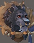 anthro armor ear_piercing ear_ring facial_piercing fangs fantasy male nose_piercing nose_ring nostril_piercing nostril_ring piercing ring_piercing septum_piercing solo teeth tuft venkpng blizzard_entertainment warcraft canid mammal werecanid werecreature worgen hi_res