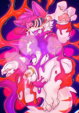 accessory anthro balls bent_legs blush bodily_fluids breath cock_ring cum cum_drip cum_string dripping drone dronification feet_together_knees_apart genital_fluids genitals half-erect hypnosis hypnotic_visor jewelry kemono male mind_control navel nude pawpads penis penis_accessory penis_jewelry shota solo tentacle_around_arm tentacles tongue tongue_out vein veiny_penis white_body young gieloucc canid canine canis goo_creature mammal wolf