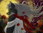 anthro clothing female fur grey_body grey_fur light moonlight night tybalt_draws vulpa_(tybalt_draws) canid canine canis mammal wolf 4:3 absurd_res hi_res