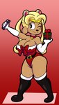 2021 absurd_res anthro armwear big_breasts big_butt blonde_hair boots breasts brown_body brown_fur butt canid canine canis cleavage clothed clothing collar cosplay curvy_figure digital_media_(artwork) disney domestic_dog dot_eyes ducktales ducktales_(2017) elbow_gloves electronics fauxanne feet female fingers footwear fur gift gloves hair handwear hi_res hourglass_figure huge_breasts huge_butt leotard long_hair mammal one_eye_closed phone pigtails red_background sailor_moon_(series) simple_background simple_eyes solo someth1ngoranother standing thick_thighs voluptuous wide_hips wink